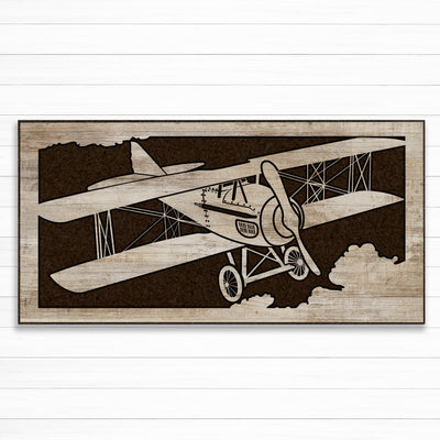 Airplane wood wall art. Wall decor for aviation, pilot, kids, nursery, or bedroom.