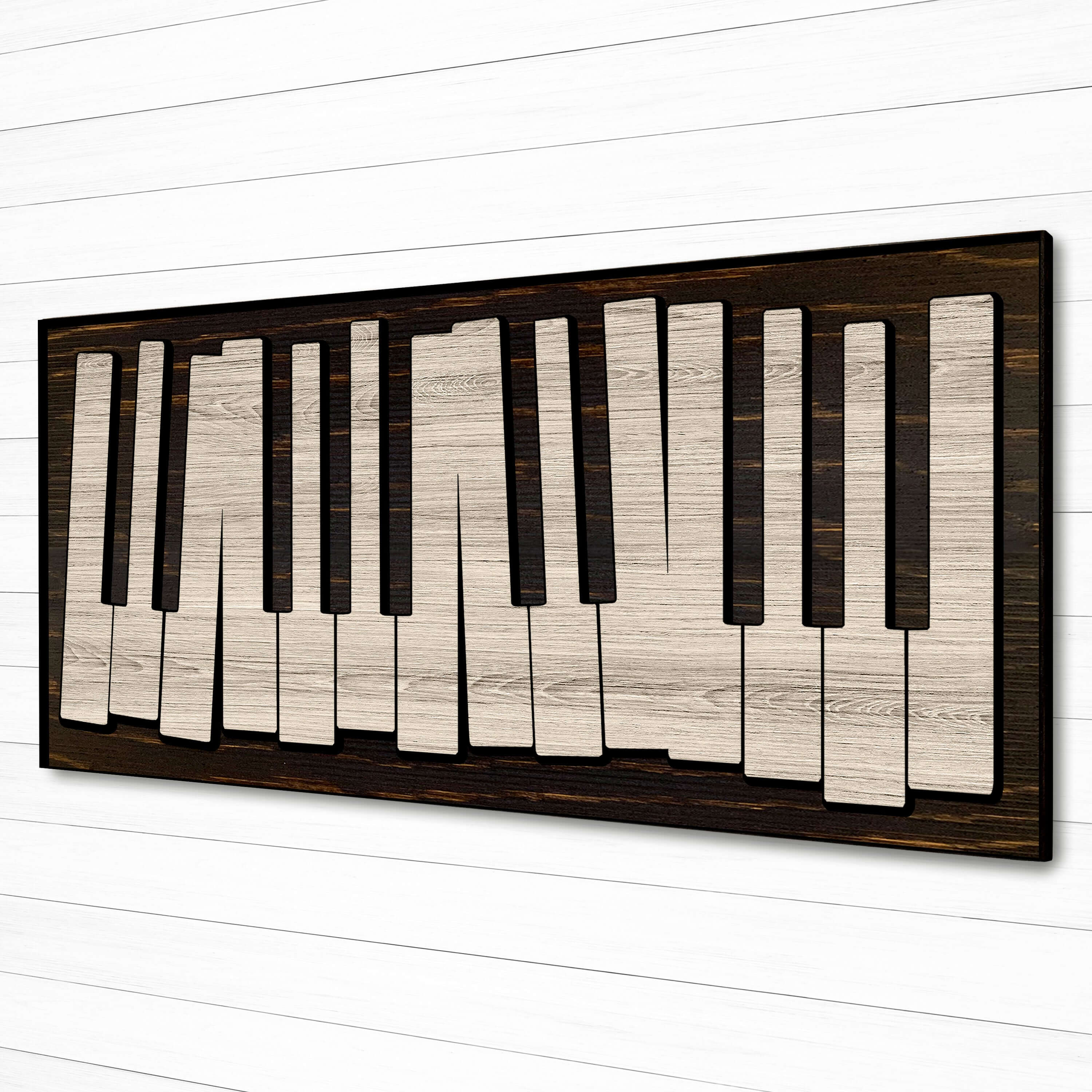Piano wood wall art - Abstract piano keys music studio art