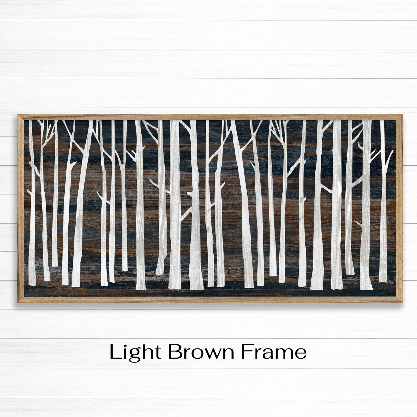 Custom framed canvas birch tree wall art. Cabin and nature wall decor made in Lincoln, Nebraska, USA