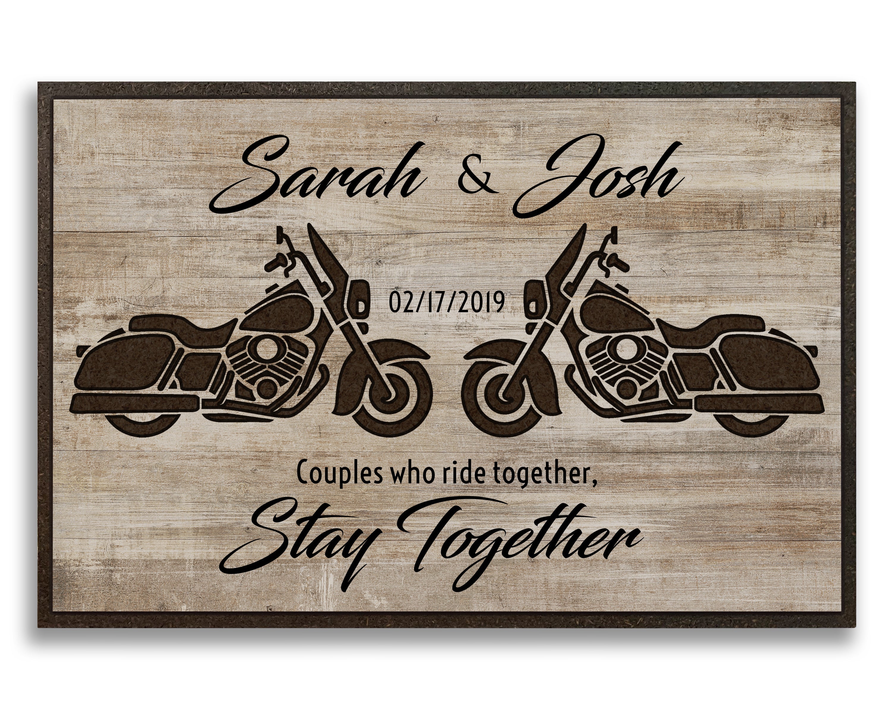 Motorcycle Family Name Sign | Wedding Anniversary, image size:3000x2390