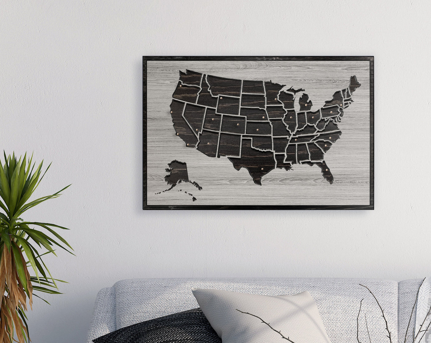 Framed US Map Picture