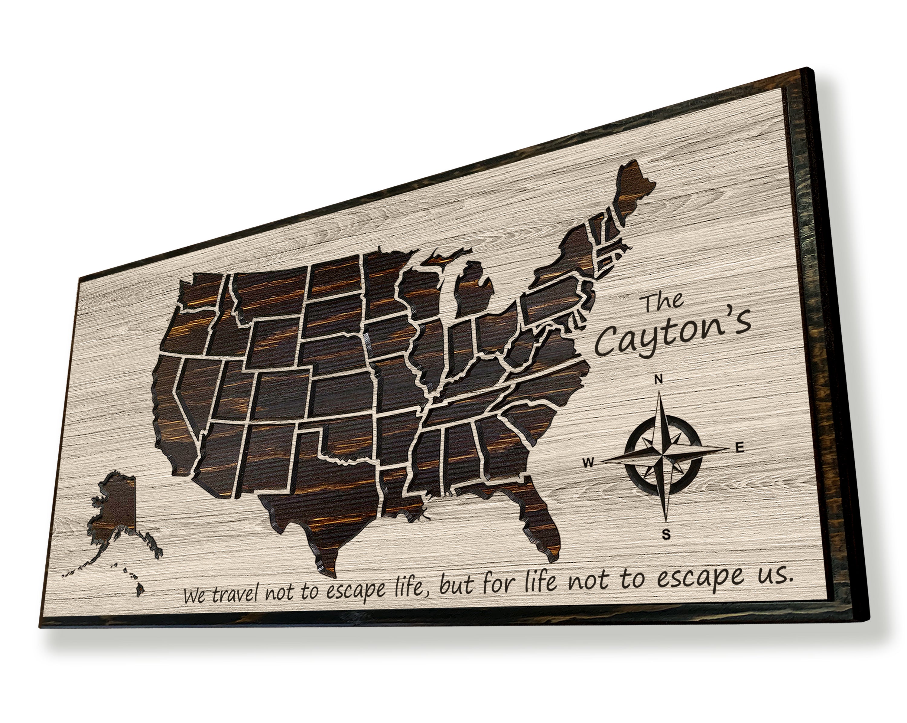 Let's Take A Road Trip Tan 18x18 USA Map Pillow Sham — Campfire Ink