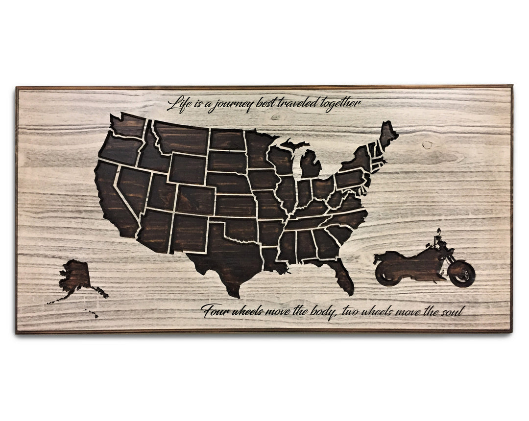 Motorcycle Rally Push Pin Map