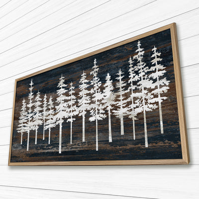 Framed Pine Tree Forest Art