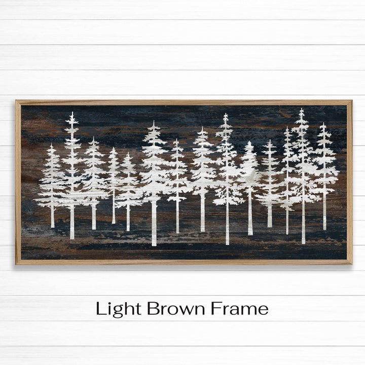 Framed Pine Tree Forest Art