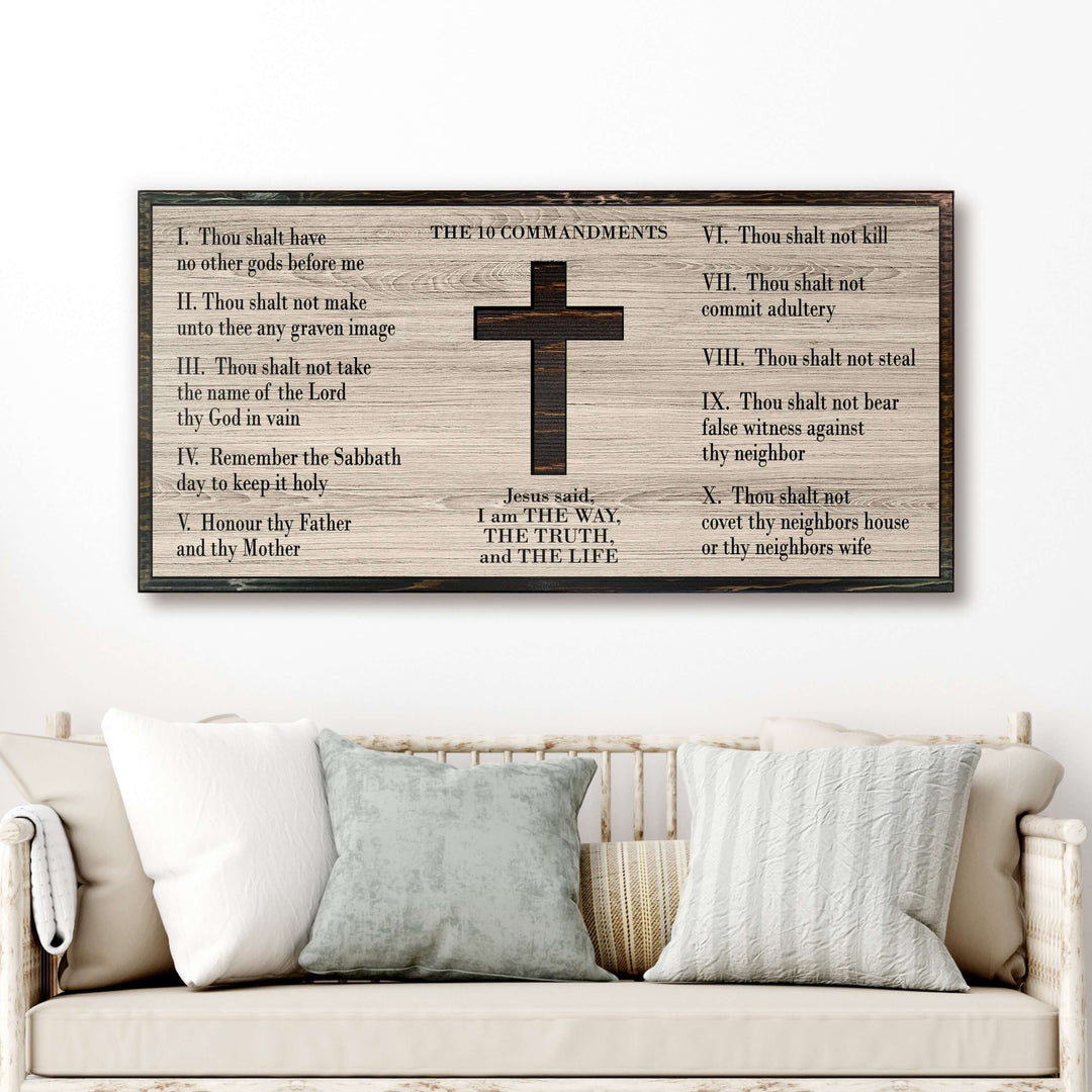 10 Commandments Custom Wood Wall Art - Spiritual and Religious wall hanging