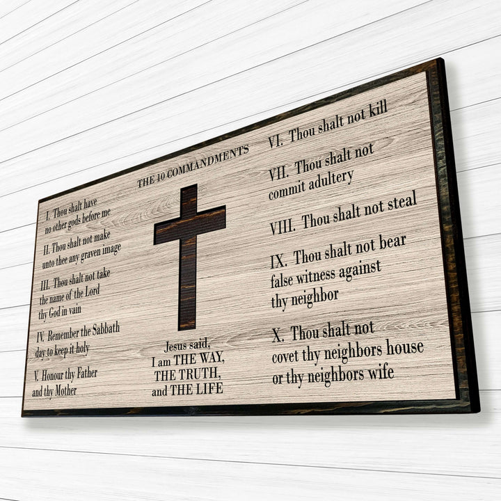 10 Commandments Custom Wood Wall Art - Spiritual and Religious wall hanging