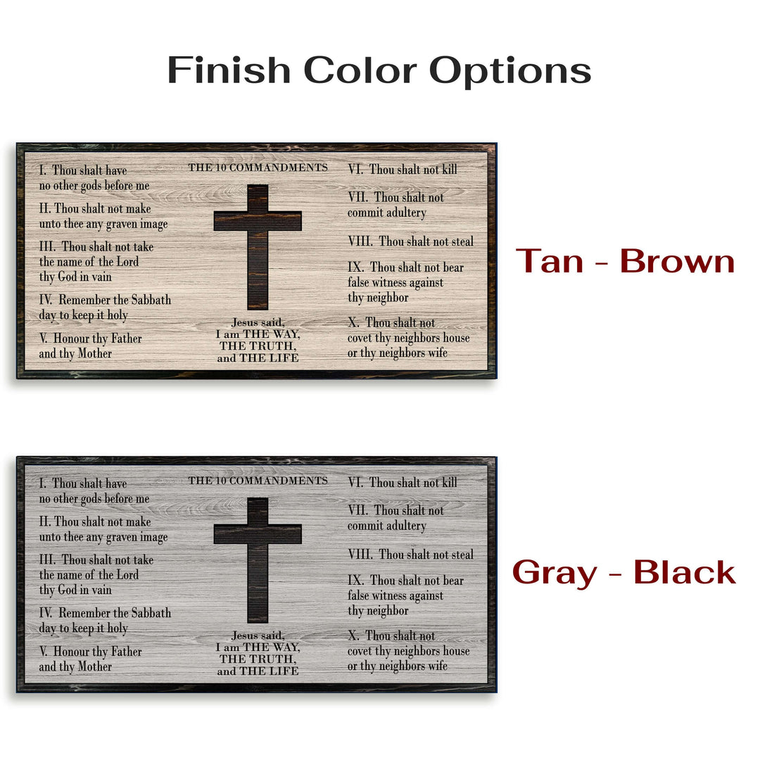 10 Commandments Custom Wood Wall Art - Spiritual and Religious wall hanging