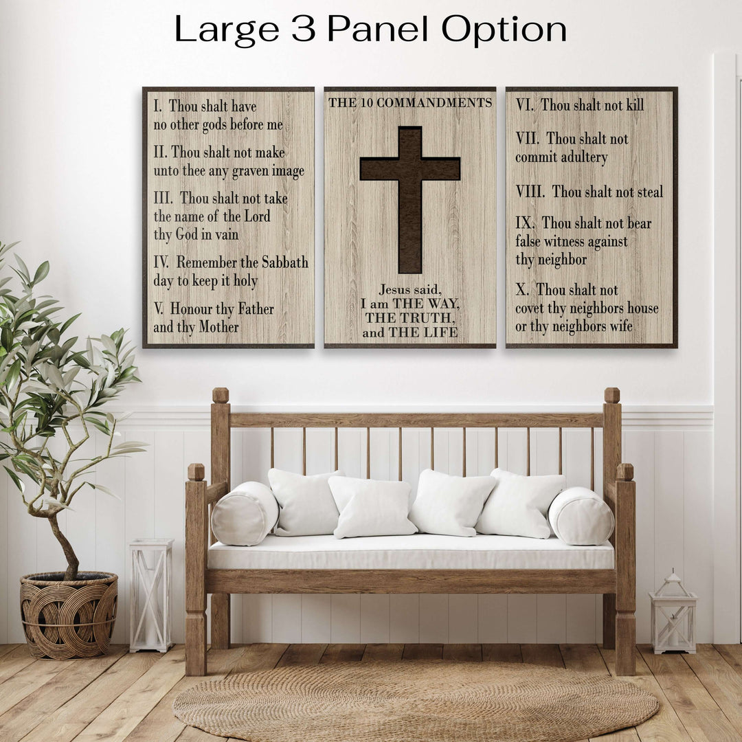 10 Commandments Custom Wood Wall Art - Spiritual and Religious wall hanging