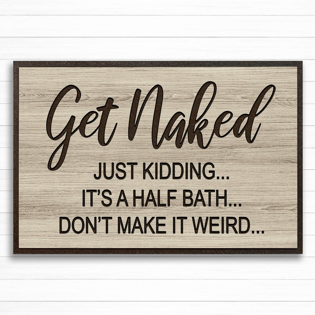 Bathroom Wall Decor - Rustic Vintage Wood Farmhouse Sign