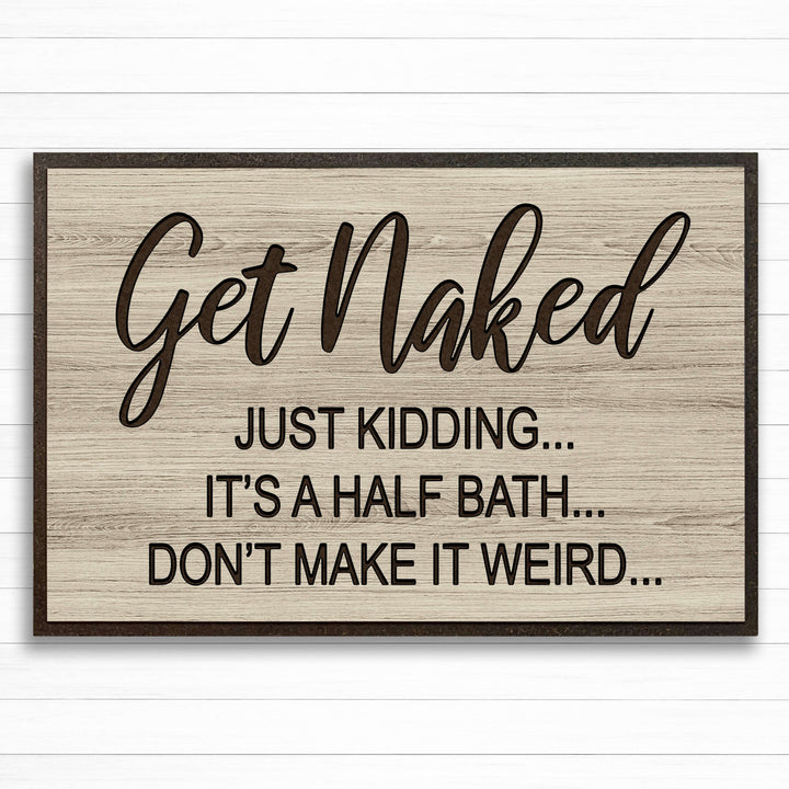 Bathroom Wall Decor - Rustic Vintage Wood Farmhouse Sign