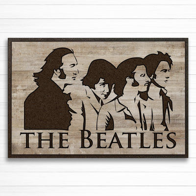 the beatles custom carved musician and band wood wall art