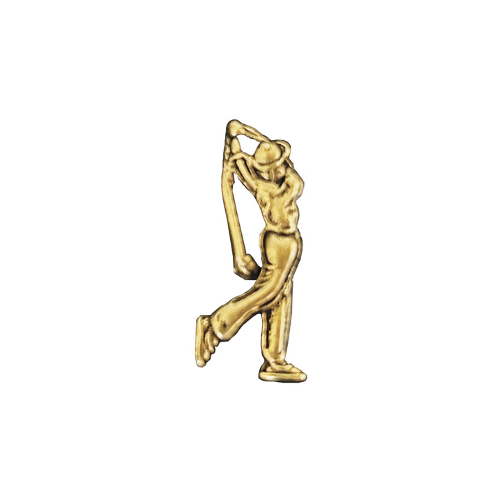 Golfer push pin for push pin travel maps. Solid metal and lead free, these push pins are excellent for marking travels on a push pin map, or use them as a Lapel pin.