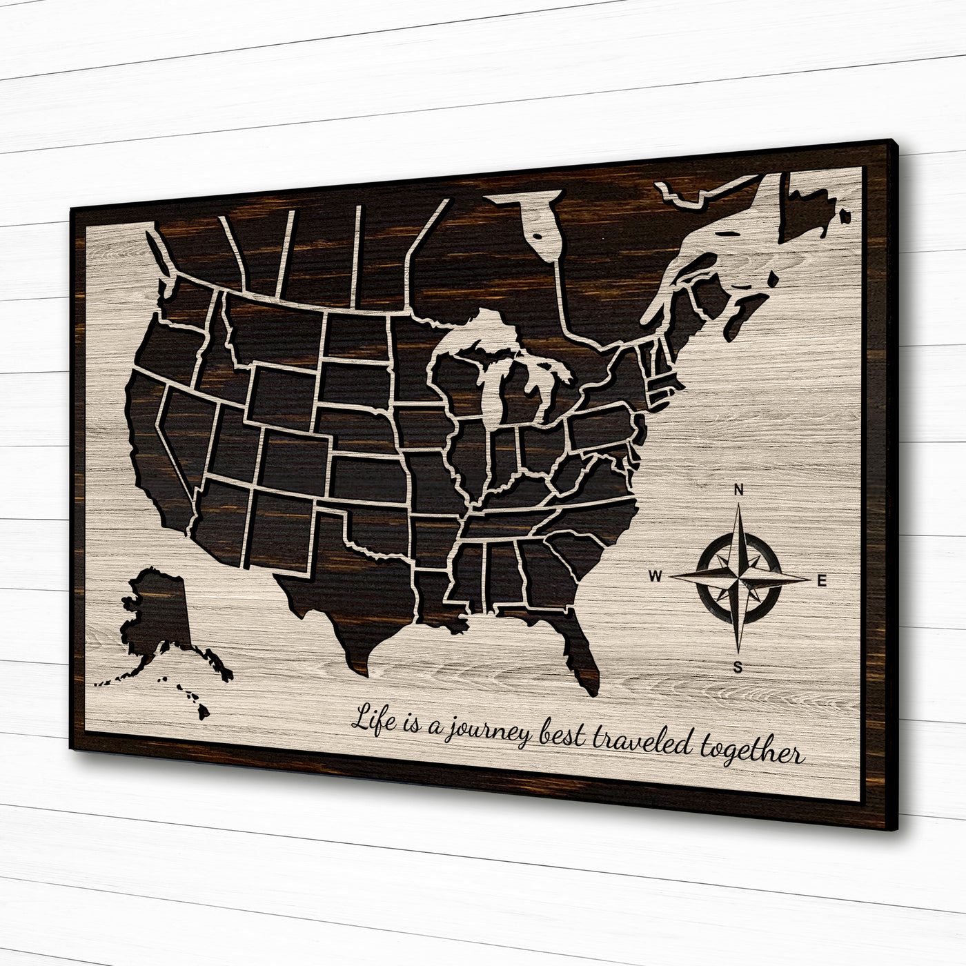 US & Canada push pin map. Carved wooden map. Dimensional 3D wood wall art that is push pin friendly to mark travels. Excellent birthday or anniversary gift idea.