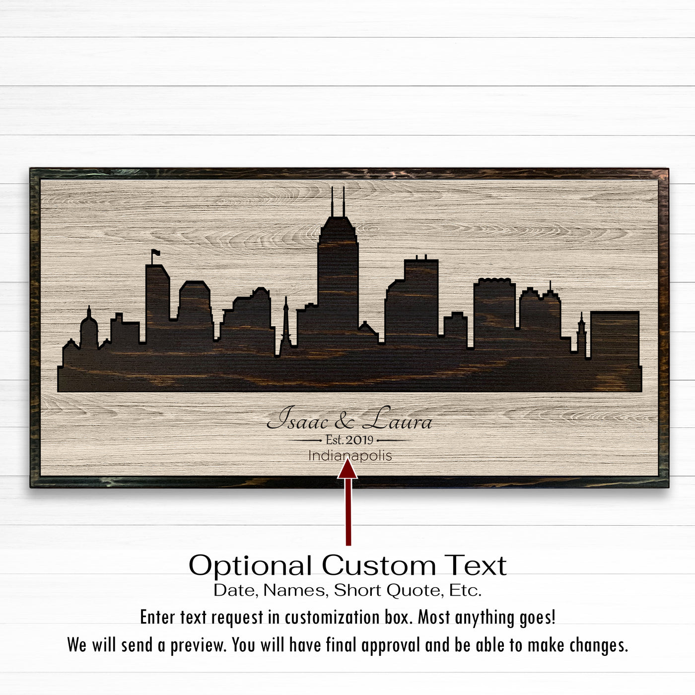 Indianapolis City Skyline Wood Wall Art