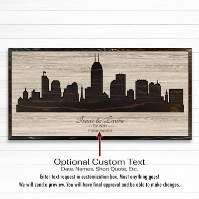 Indianapolis City Skyline Wood Wall Art