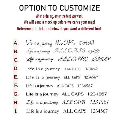 Custom wood carved football stadium travel map with Howdy Owl signature finish handcrafted in Ashland, Nebraska