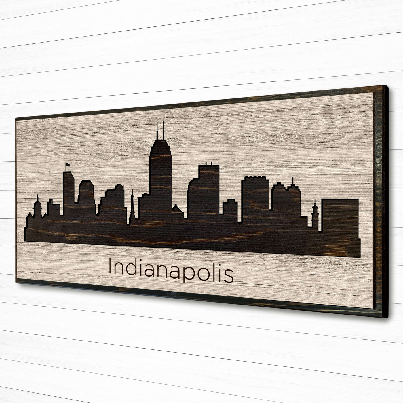 Larger Than Life Indianapolis City Skyline Vinyl Wall Decal - Black