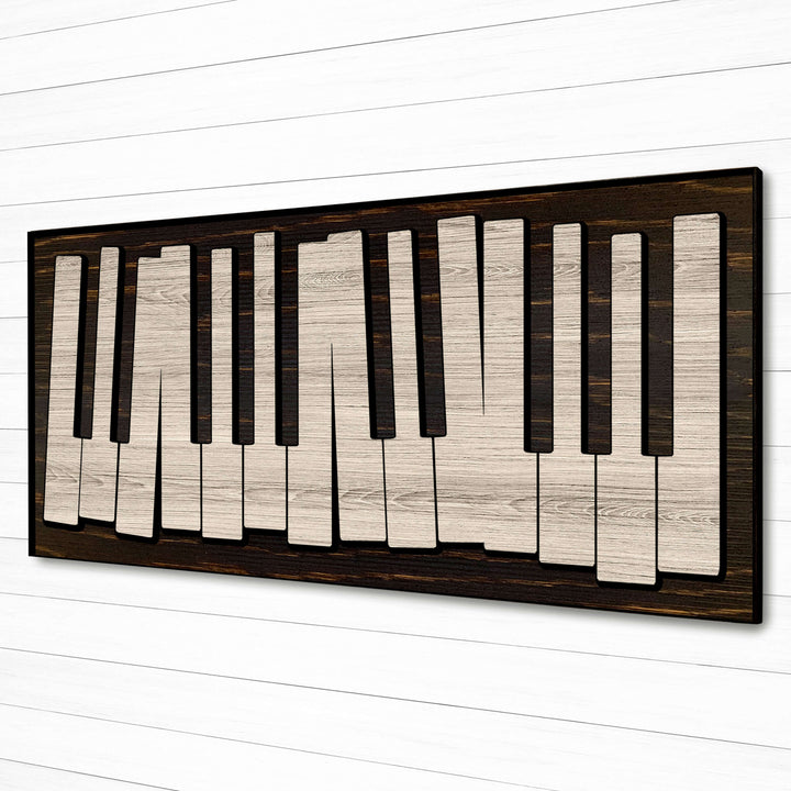 Abstract piano keys wood wall art that is carved into wood. This makes for an excellent gift idea for pianists and musicians. Custom wood wall art at home wall decor for music studios.