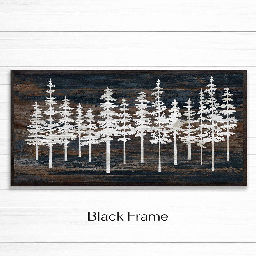 Framed Pine Tree Forest Art