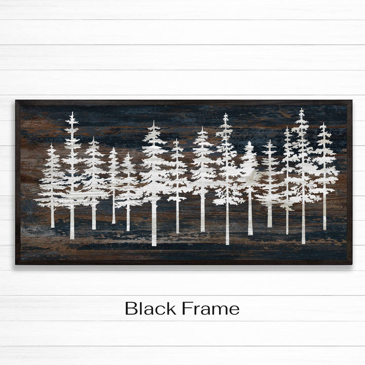 Framed Pine Tree Forest Art