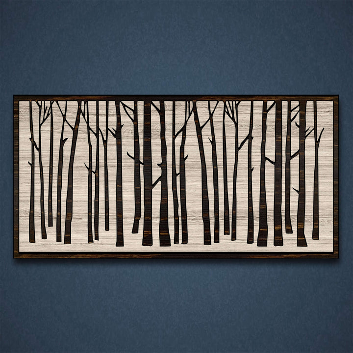Custom birch tree wood wall art. Dimensional wood wall art handcrafted in the United States. Made from wood and expertly crafted with intricate details, these pieces bring the beauty of nature indoors. Whether you&