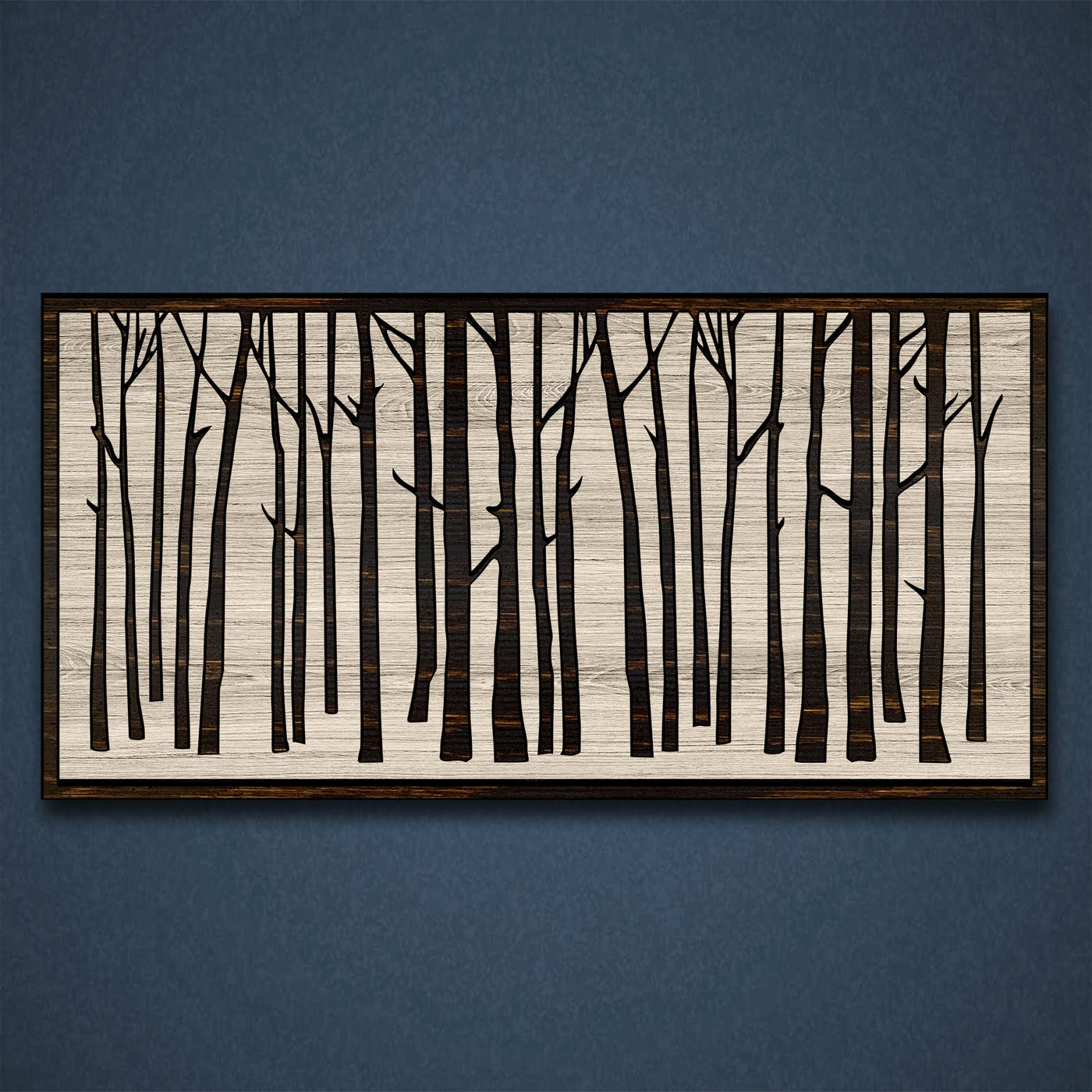 Custom birch tree wood wall art. Dimensional wood wall art handcrafted in the United States. Made from wood and expertly crafted with intricate details, these pieces bring the beauty of nature indoors. Whether you're a nature enthusiast or just looking to spruce up your living space, this unique wall art is sure to impress. The aspen & birch tree design adds a sense of serenity and tranquility to any room.