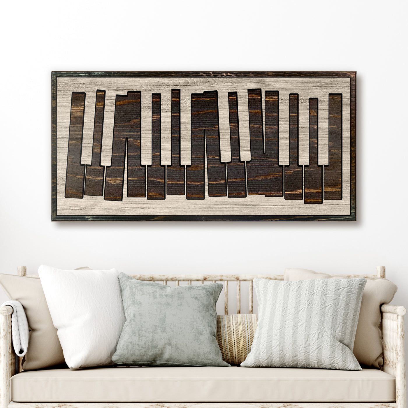 Abstract piano keys wood wall art that is carved into wood. This makes for an excellent gift idea for pianists and musicians. Custom wood wall art at home wall decor for music studios.