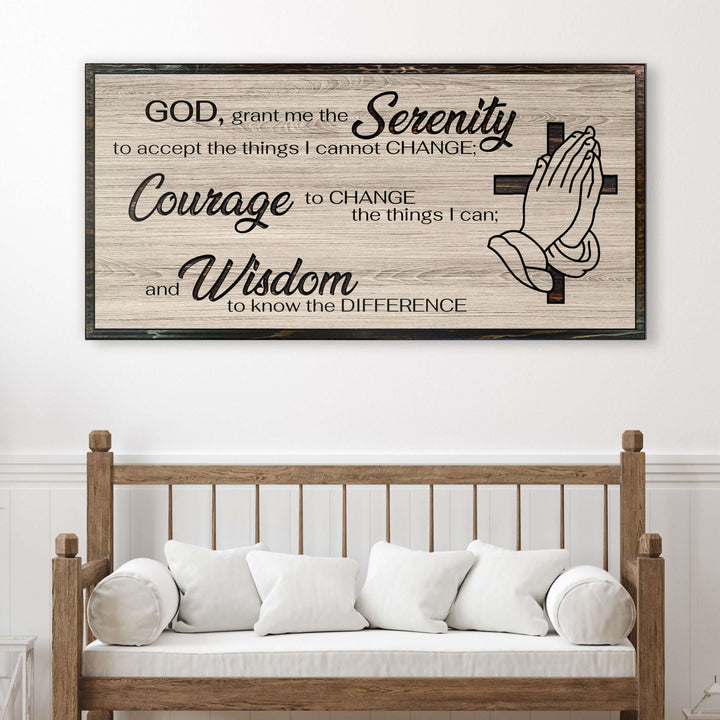 Praying Hands with Cross Custom Wood Wall Art - Handcrafted Religious Decor