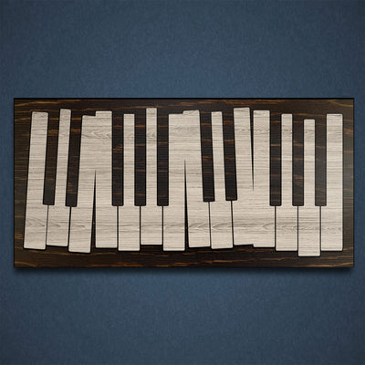 Abstract piano keys wood wall art that is carved into wood. This makes for an excellent gift idea for pianists and musicians. Custom wood wall art at home wall decor for music studios.