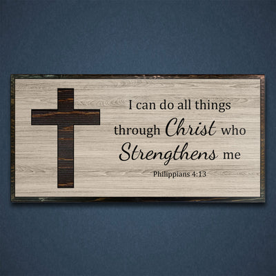 Custom scripture wood wall art with a carved cross of jesus. Religious and inspiration wall decor for any room. Church and sanctuary wall art.