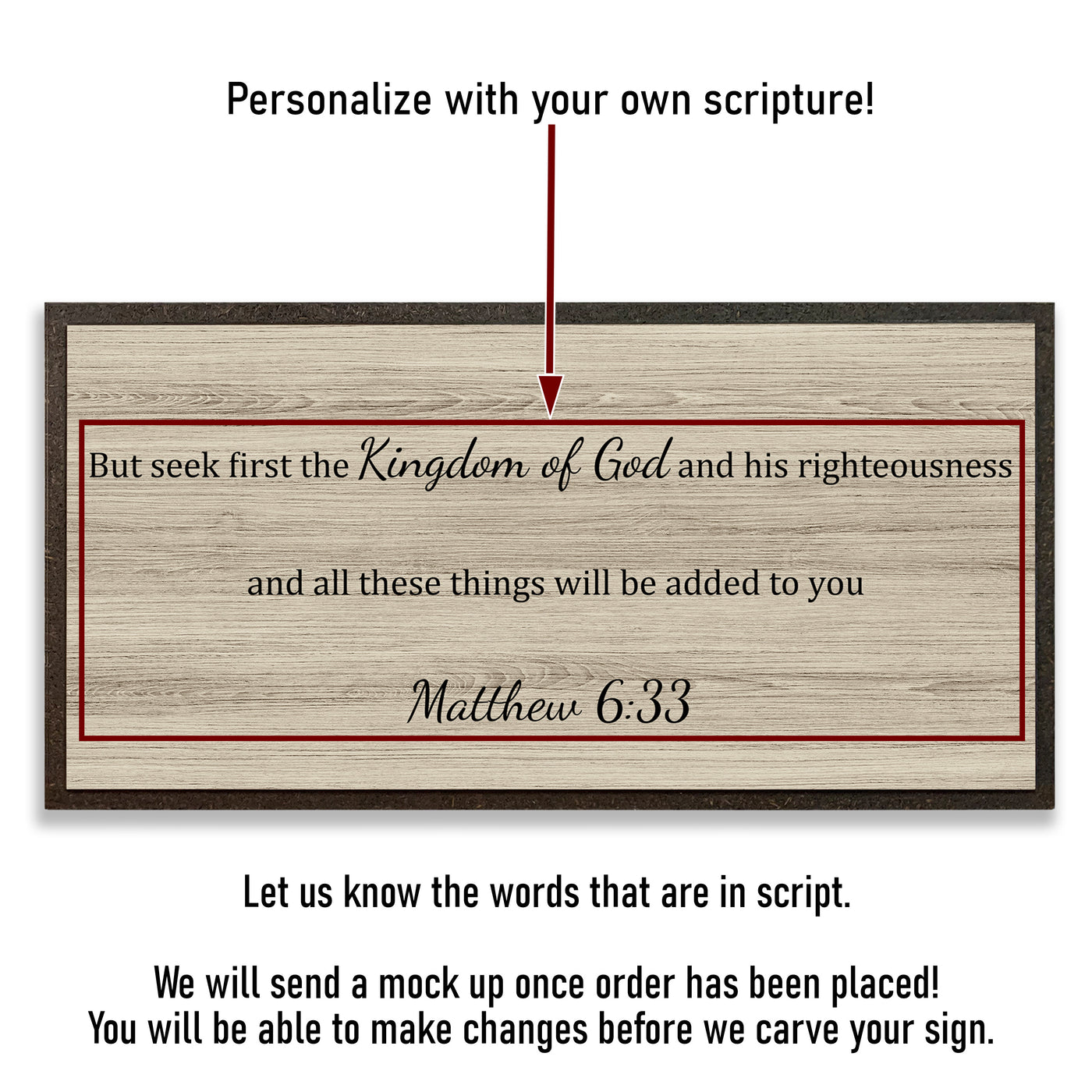custom scripture and religious wood scripture sign
