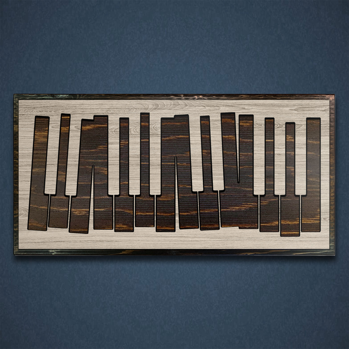 Abstract piano keys wood wall art that is carved into wood. This makes for an excellent gift idea for pianists and musicians. Custom wood wall art at home wall decor for music studios.