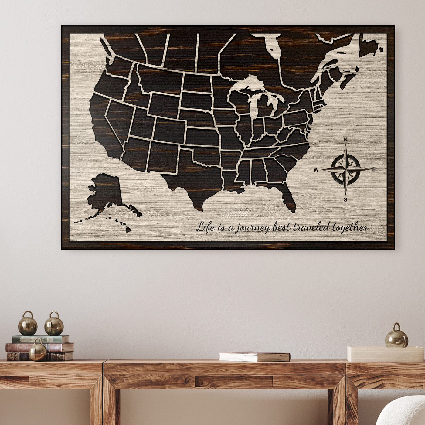 US & Canada push pin map. Carved wooden map. Dimensional 3D wood wall art that is push pin friendly to mark travels. Excellent birthday or anniversary gift idea.