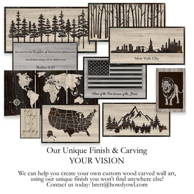 Custom birch tree wood wall art. Dimensional wood wall art handcrafted in the United States. Made from wood and expertly crafted with intricate details, these pieces bring the beauty of nature indoors. Whether you're a nature enthusiast or just looking to spruce up your living space, this unique wall art is sure to impress. The aspen & birch tree design adds a sense of serenity and tranquility to any room.