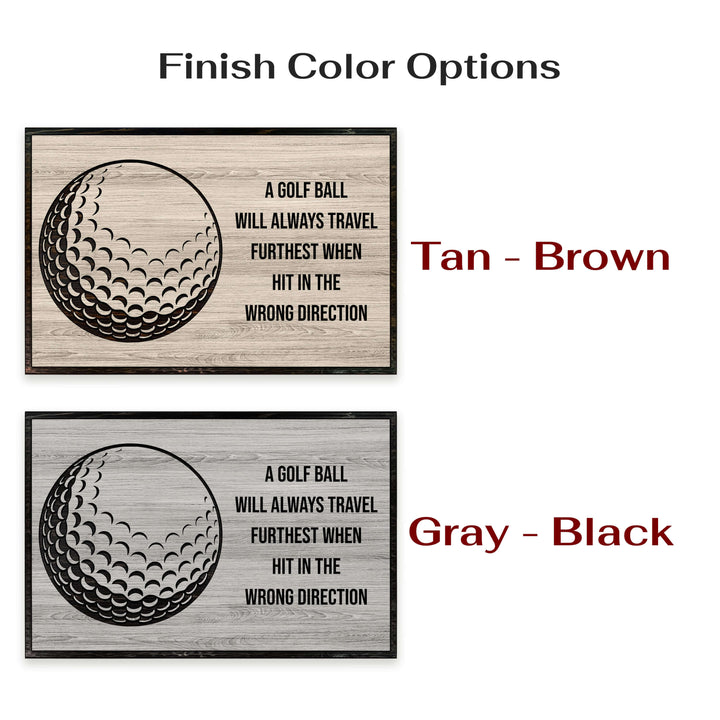 Golf ball wood wall art. Custom carved sports wall decor that is perfect for the basement, office, bar, basement, or man cave.