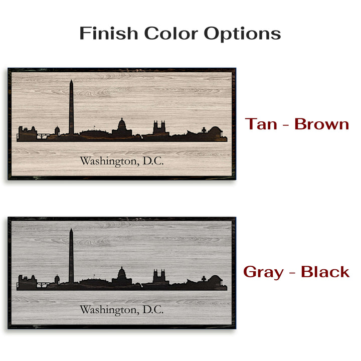 Washington DC city skyline wood all art. Custom carved into solid wood and features Howdy Owl&