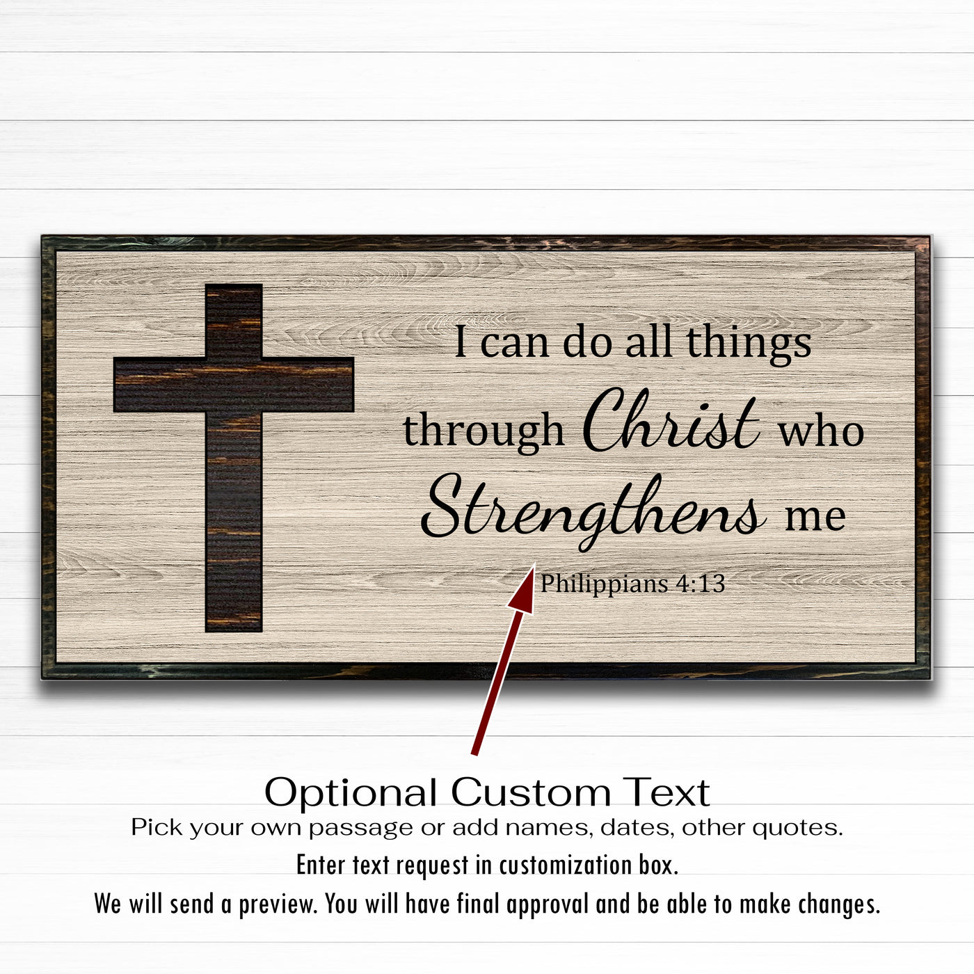 Custom scripture wood wall art with a carved cross of jesus. Religious and inspiration wall decor for any room. Church and sanctuary wall art.