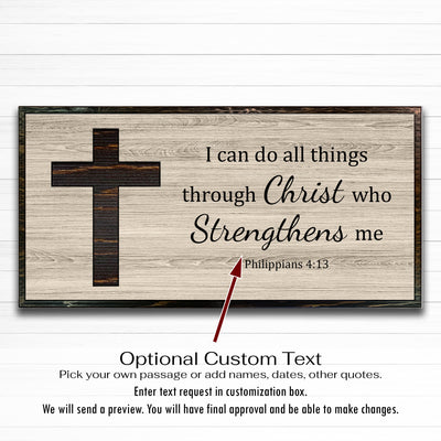 Custom scripture wood wall art with a carved cross of jesus. Religious and inspiration wall decor for any room. Church and sanctuary wall art.