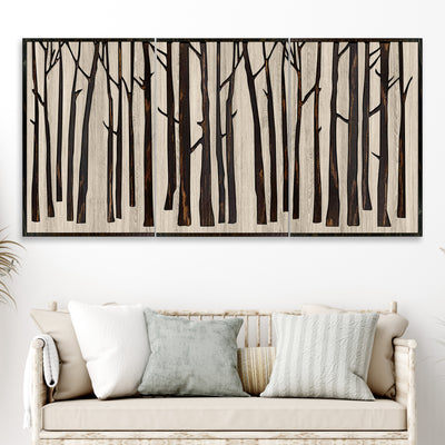 Birch Tree Art - Large 3 Panel