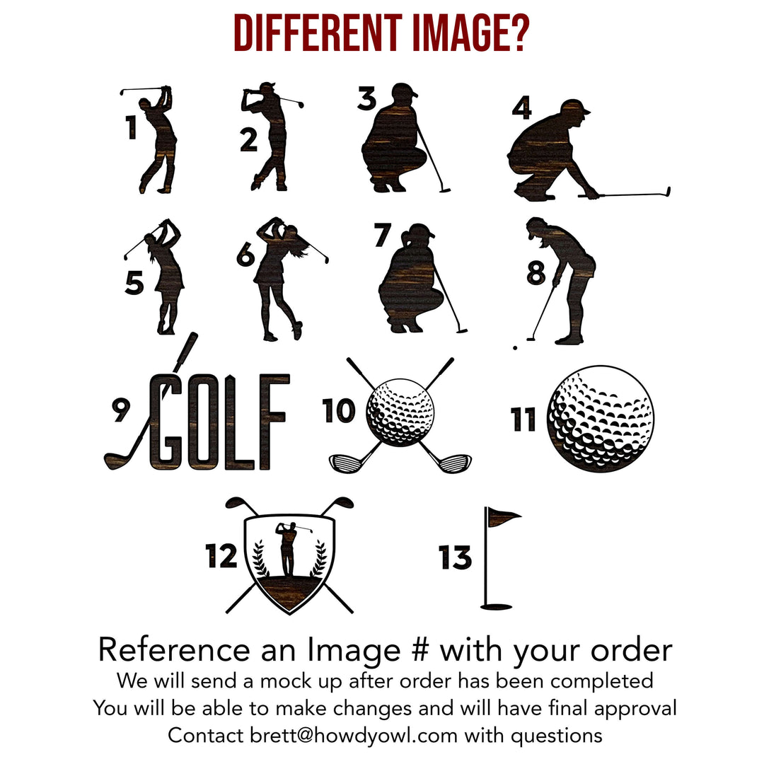 Golf ball wood wall art. Custom carved sports wall decor that is perfect for the basement, office, bar, basement, or man cave.