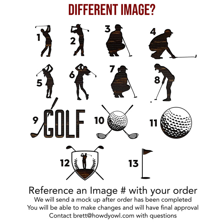 Golf ball wood wall art. Custom carved sports wall decor that is perfect for the basement, office, bar, basement, or man cave.