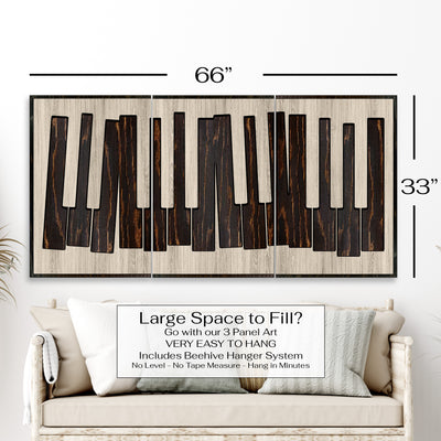 Abstract piano keys wood wall art that is carved into wood. This makes for an excellent gift idea for pianists and musicians. Custom wood wall art at home wall decor for music studios.