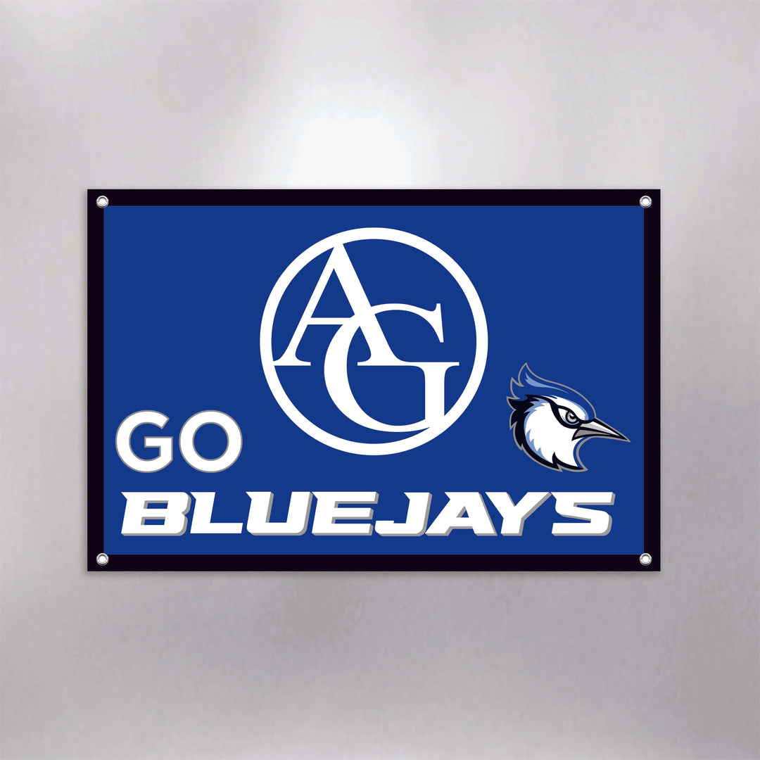 Ashland-Greenwood Bluejays vinyl banners to support AGPS student athletes and activity members. A portion of all proceeds go to the Ashland Chamber of Commerce