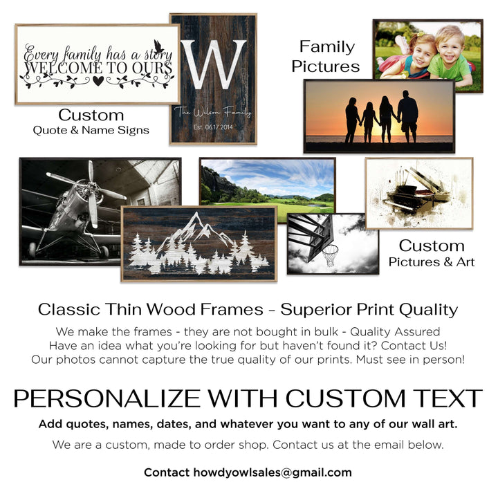 Custom framed canvas birch tree wall art. Cabin and nature wall decor made in Lincoln, Nebraska, USA