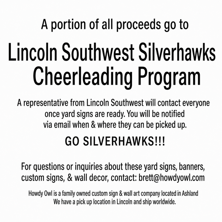 Information about Lincoln Southwest activity and sports yard sign fundraiser