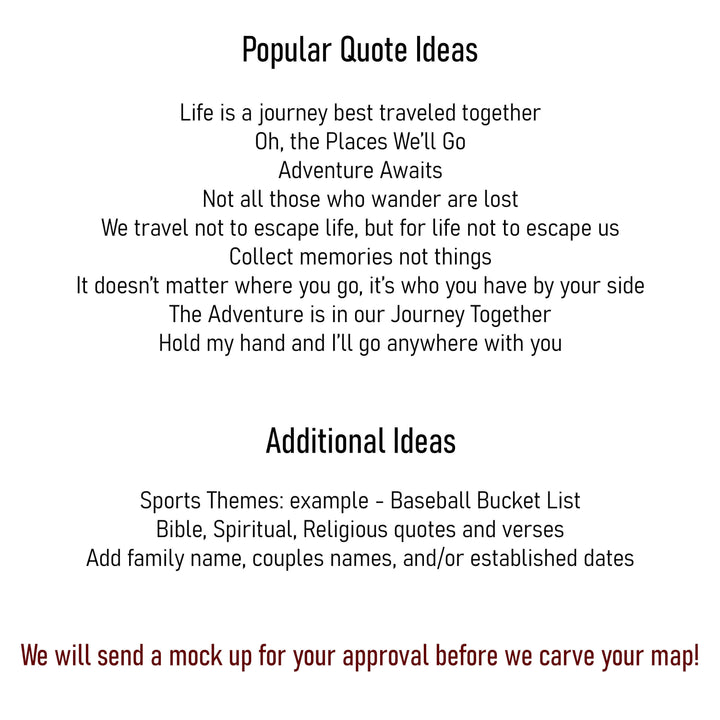 us push pin map wood wall art with custom spiritual or religious verse