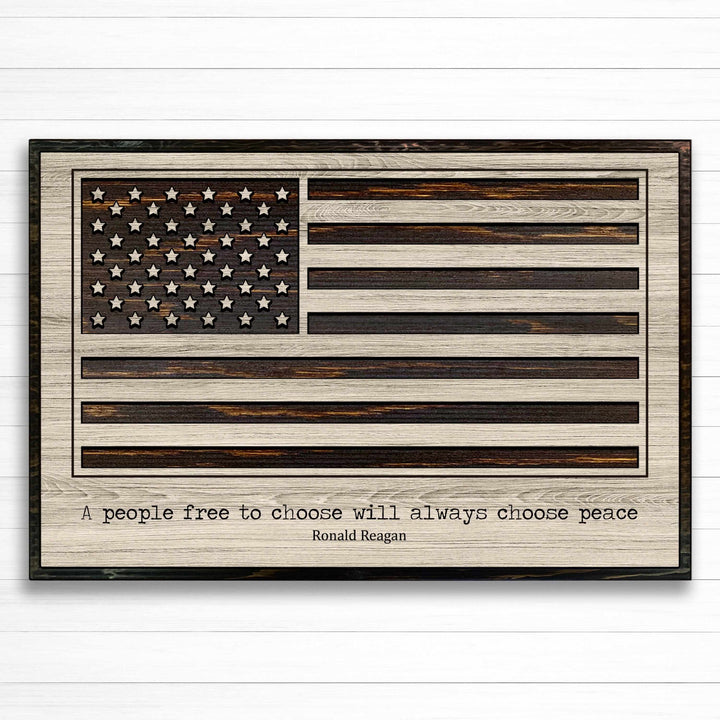 custom carved american flag wood wall art