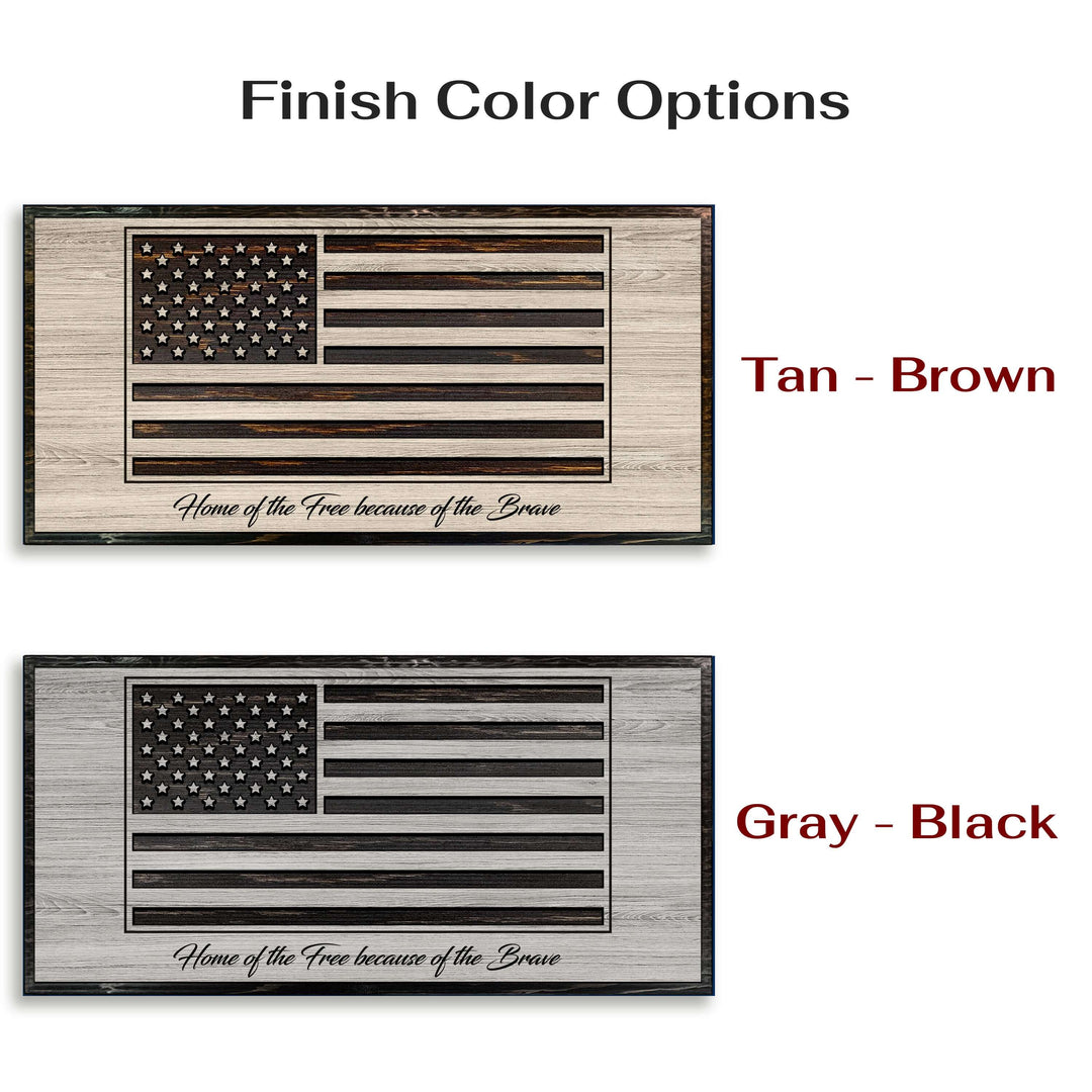 Custom carved American flag wood wall art with raised stars and stripes