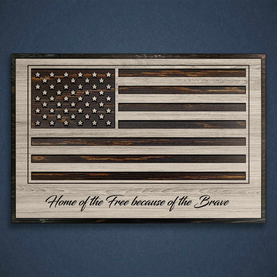 Home of the Free because of the Brave American Flag Howdy Owl 